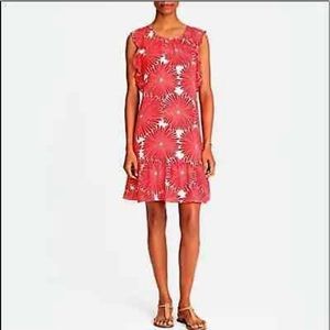 J. Crew Red and White Floral Dress
